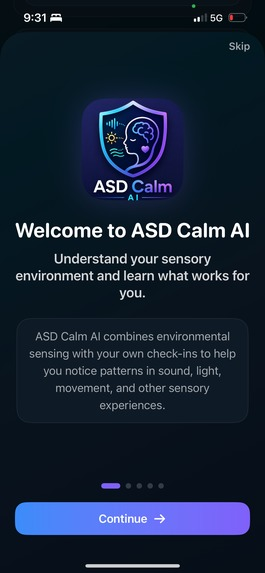 ASD Calm AI product screen 1