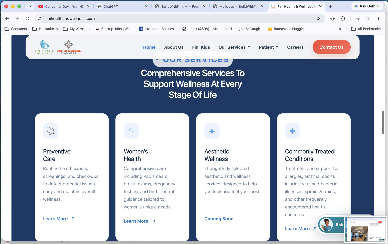 Fini Health & Wellness product screen 2