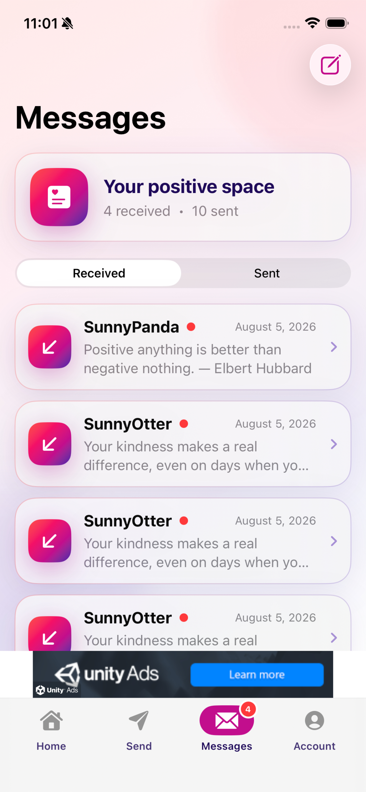 Positive Message Sender product screen 10