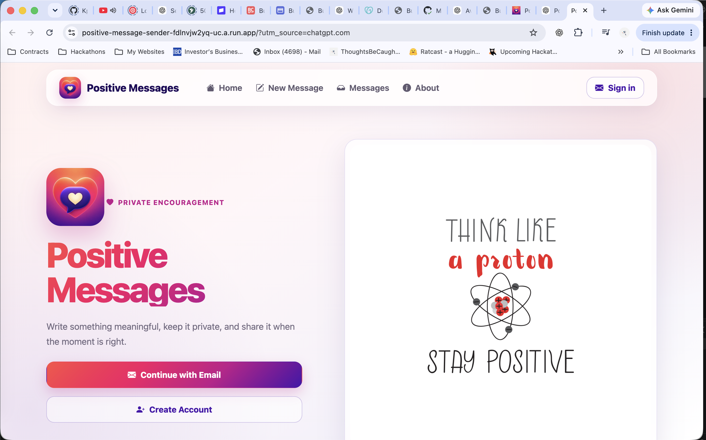 Positive Message Sender product screen 1