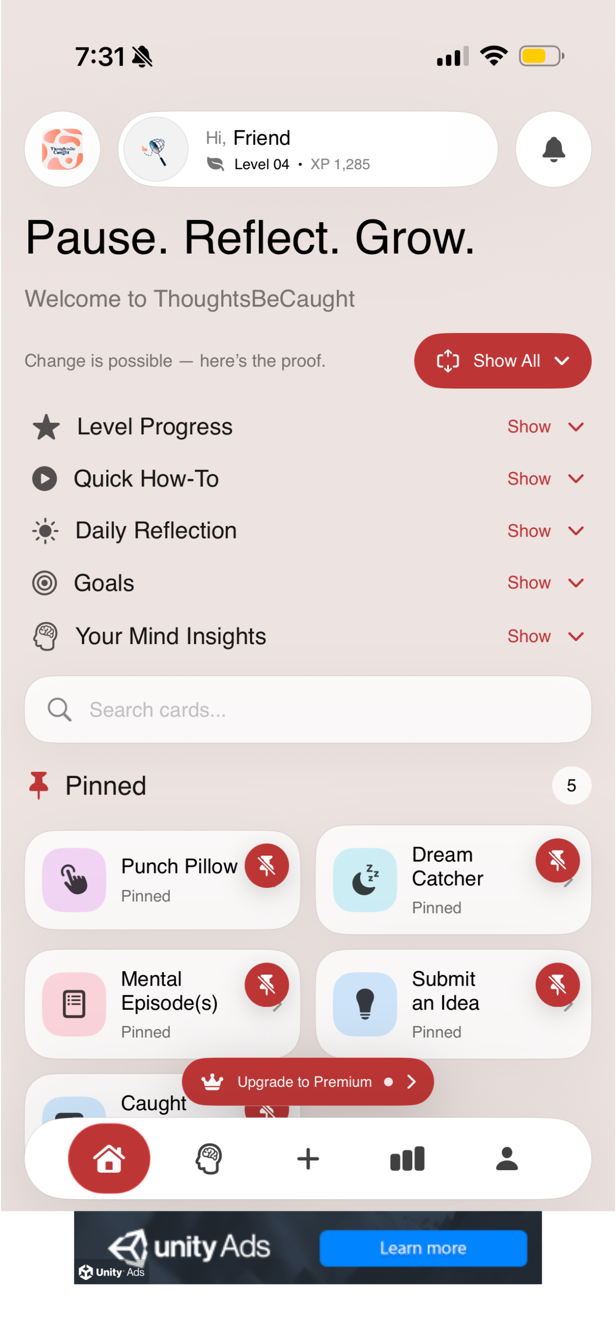 ThoughtsBeCaught product experience
