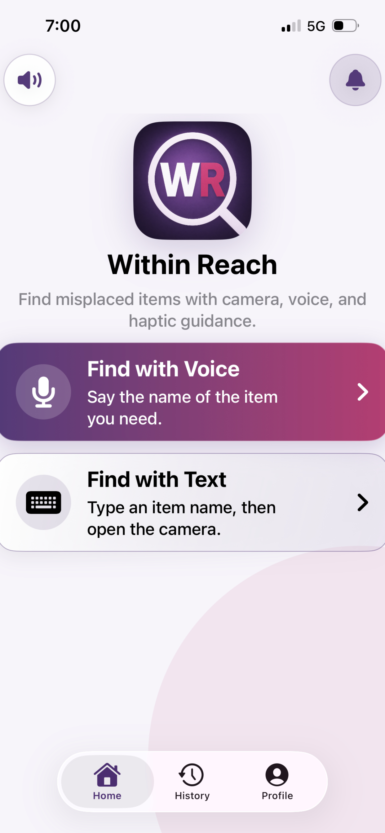 Within Reach Item Finder product experience