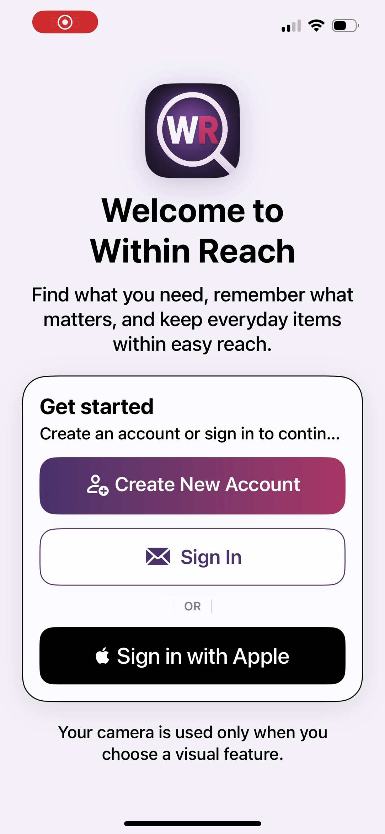Within Reach Item Finder product screen 7